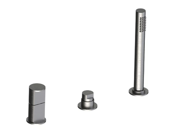 BORGIA 89028A - Deck mounted single handle stainless steel bathtub tap with hand shower by Rubinetterie Frattini - view 2